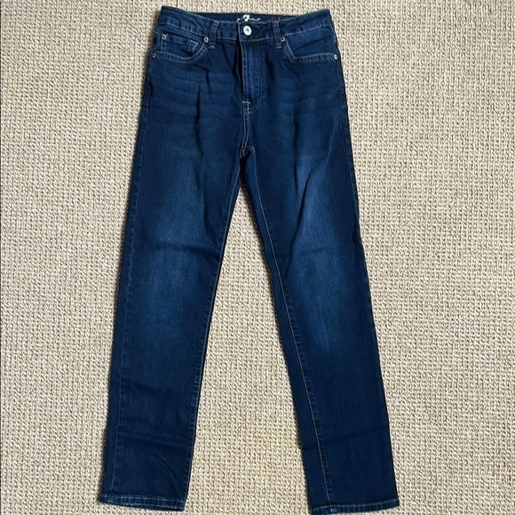 7 For All Mankind Blue Straight-Leg Jeans Timeless Design - Picture 1 of 3
